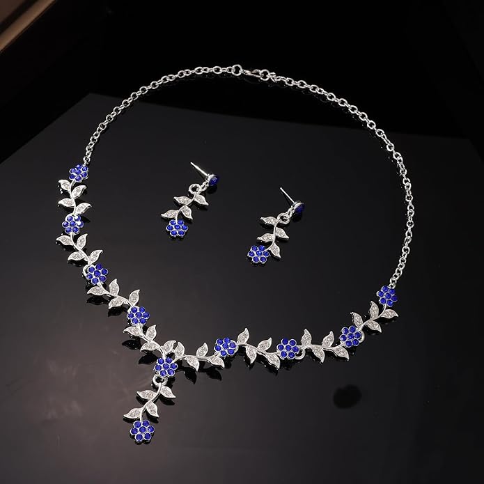 Kamirola Tiaras and Crowns for Women,Tiaras Earrings Necklace, Crystal Bridal Jewelry Set (TR48)