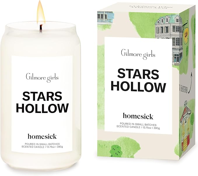 Homesick Stars Hollow Scented Candle – 13.75 oz Soy Wax in Non-Toxic Spruce Vanilla Mint Scent, 60-Hour Burn, Organic Cotton Wick – Wedding & Engagement Gifts for Couples in Reusable Jar