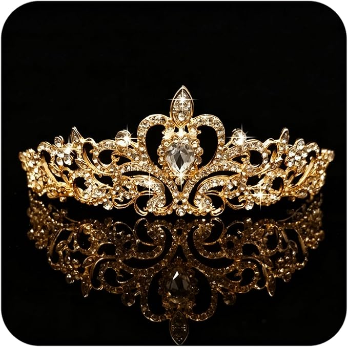 COCIDE Gold Tiara Crystal Crowns Rhinestone Crown Bride Bridal Wedding Birthday Party for Women