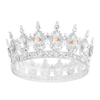 Queen Crown Rhinestone Wedding Crowns and Tiaras for Women Costume Party Hair Accessories Princess Birthday Crown Crystal Bridal Crown (Silver Crown-Moonlight)