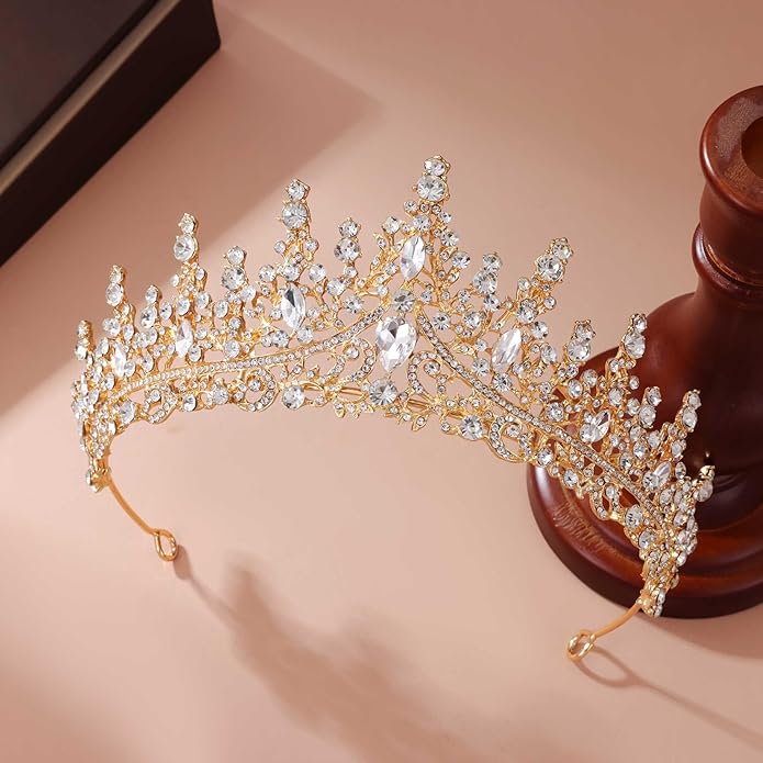 Kamirola Tiaras and Crowns for Women,Tiaras Earrings Necklace, Crystal Bridal Jewelry Set (TR48)