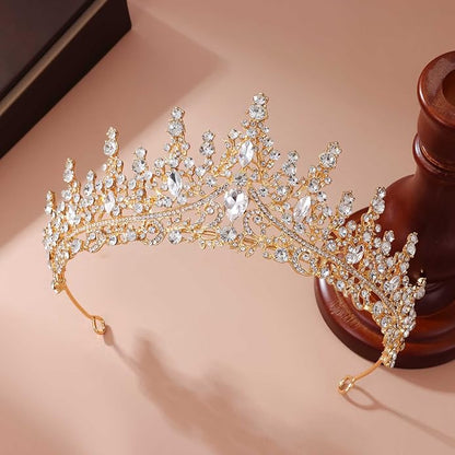 Kamirola Tiaras and Crowns for Women,Tiaras Earrings Necklace, Crystal Bridal Jewelry Set (TR48)