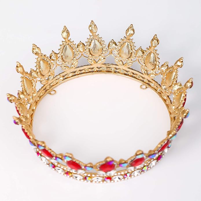 FORSEVEN Queen Crown Rhinestone Wedding Crowns and Tiaras for Women Costume Party Hair Accessories Princess Birthday Crown Crystal Bridal Crown Christmas Decorations Headband