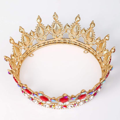 FORSEVEN Queen Crown Rhinestone Wedding Crowns and Tiaras for Women Costume Party Hair Accessories Princess Birthday Crown Crystal Bridal Crown Christmas Decorations Headband