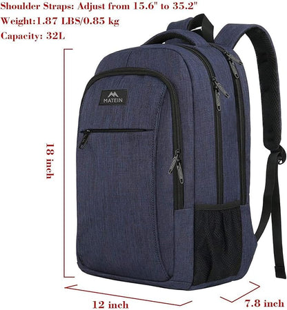 MATEIN Laptop Backpack,Slim Travel Backpack with Laptop Compartment for Men Women,College Daypack Gift Computer Bag fits 15.6 Inch Notebook, Blue
