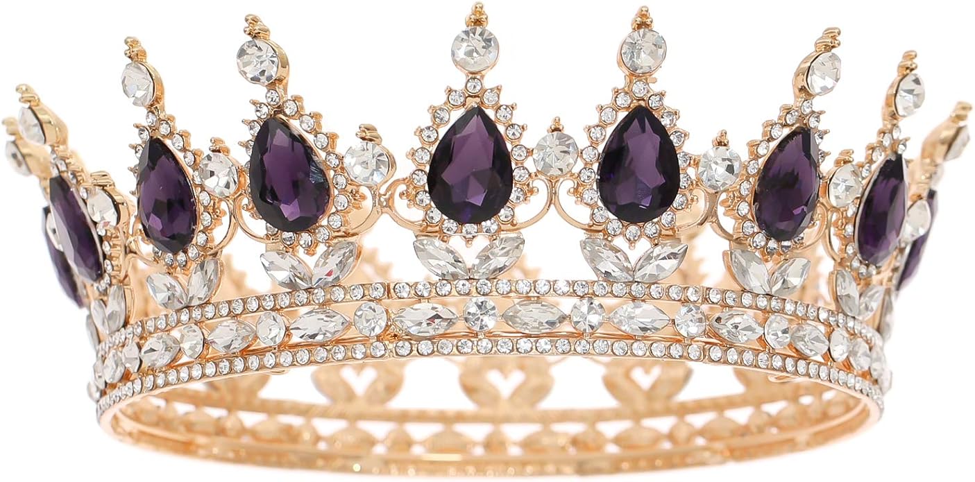FORSEVEN Queen Crown Rhinestone Wedding Crowns and Tiaras for Women Costume Party Hair Accessories Princess Birthday Crown Crystal Bridal Crown Christmas Decorations Headband
