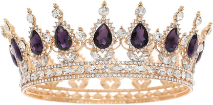 FORSEVEN Queen Crown Rhinestone Wedding Crowns and Tiaras for Women Costume Party Hair Accessories Princess Birthday Crown Crystal Bridal Crown Christmas Decorations Headband