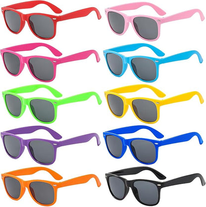 Pibupibu 10/20 Packs Adults Wholesale Neon Colors Square Retro Style Party Favors Sunglasses