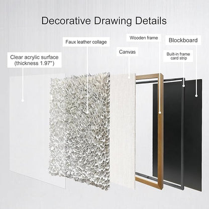 BrightA Minimalist 3D Wall Art Large Wall Art Artwork for Walls White Textured Wall Sculpture with Embossed Patterns Modern Abstract Artwork for Living Room Office Decor 31.5"x31.5"