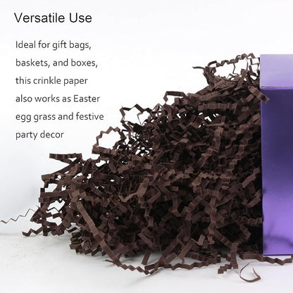 2 LB Coffee Crinkle Paper Filler for Gift Baskets Party Favors Stuffing