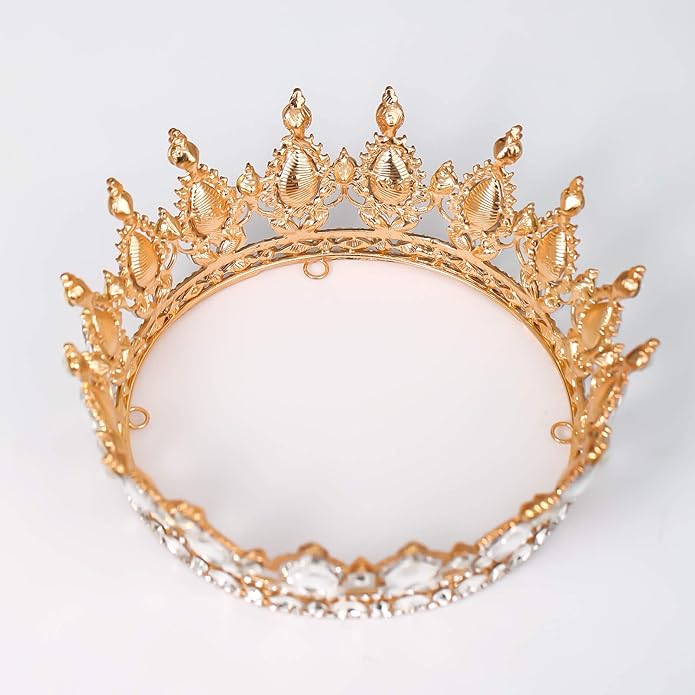 FORSEVEN Queen Crown Rhinestone Wedding Crowns and Tiaras for Women Costume Party Hair Accessories Princess Birthday Crown Crystal Bridal Crown Christmas Decorations Headband