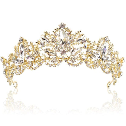 Gold Tiara Wedding Tiaras and Crowns for Women,Rhinestone Queen Women Princess Crown Birthday Headbands Prom Bridal Party Halloween Costume Christmas Gifts
