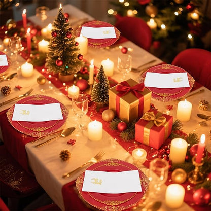 50 Pack Christmas Deer Paper Napkins - Christmas Gold Dinner Napkins - Cloth-like Disposable Hand Towels for Xmas Holiday Table Bathroom Decor Party