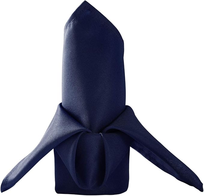 50pcs Polyester Cloth Napkins - 20 x 20 inch Navy Dinner Washable Napkins with Hemmed Edges for Restaurant/Wedding/Hotel(50,Navy)