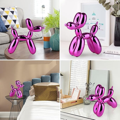 Red Balloon Dog Decor,Balloon Animal Decor,Shelf Decor Preppy Room Decor,Cute Statue Home Decor, Bedroom Modern Sculpture Desk Decor,Office Gold Decorations Small Figurines