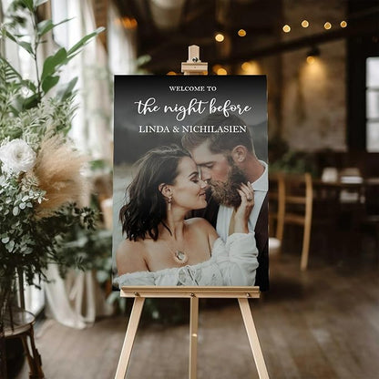 Personalized Rehearsal Dinner Welcome Sign, The Night Before Welcome Sign, Wedding Rehearsal Party Home Decor, Rehearsal Dinner Sign, Elegant Welcome Sign, Wedding Decorations Ceremony #8