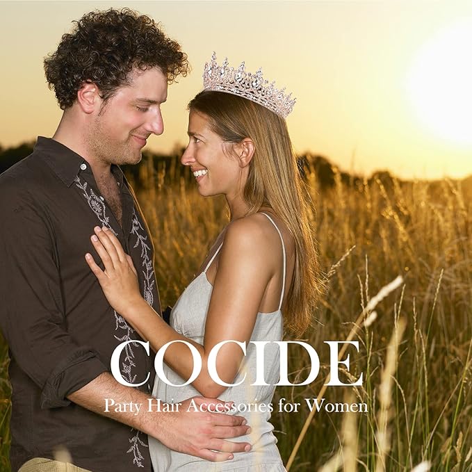 COCIDE Queen Crown for Women Rose Gold Crystal Tiara and Crown for Girl Rhinestones Hair Accessories for Wedding Bride Birthday Party Prom Bridal Bridesmaid (Clear Crystal + Rose Gold Tiara)
