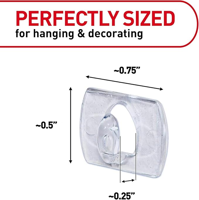 Command Indoor Mini Light Clips, Damage Free Hanging Christmas Light Clips, Mini Wall Clips for Hanging Indoor Christmas Decorations, Lights and Cables, 90 Clear Clips and 108 Strips