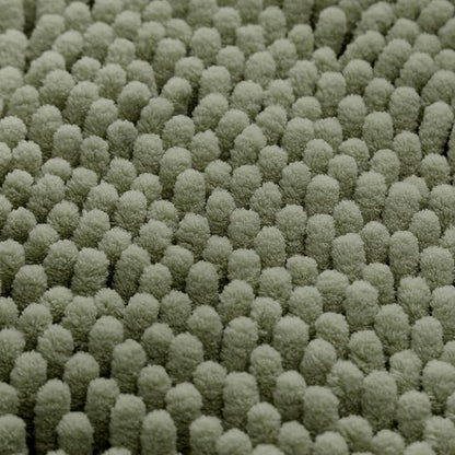 HOMEIDEAS 3 Pieces Bathroom Rugs, Ultra Soft Non Slip Absorbent Chenille Toilet Bath Mat Set (Sage Green)