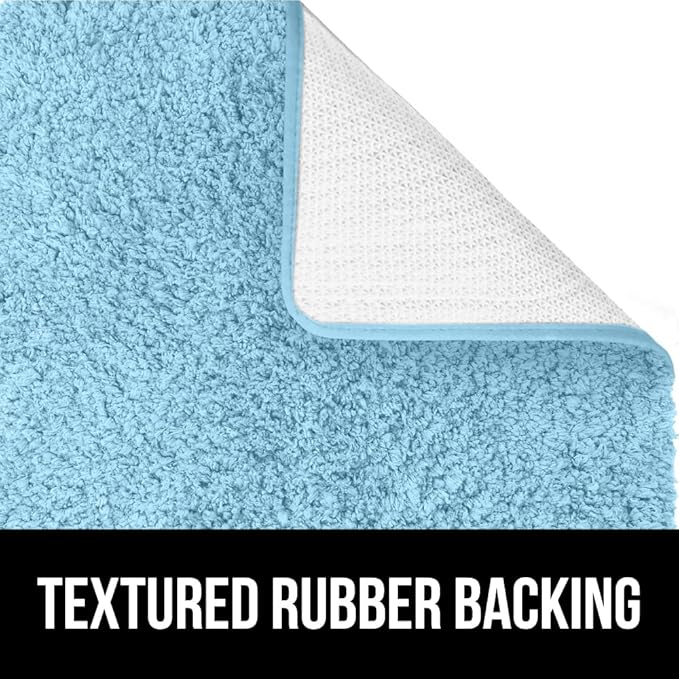 GORILLA GRIP Bathroom Rugs, 36x24, Ultra Soft Absorbent Mat, Thick Plush Bath Rug, Machine Washable, Microfiber Quick Dry, Mats for Shower, Bathtub and Floor, Home Decor Accessories, Sky Blue