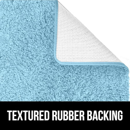 GORILLA GRIP Bathroom Rugs, 36x24, Ultra Soft Absorbent Mat, Thick Plush Bath Rug, Machine Washable, Microfiber Quick Dry, Mats for Shower, Bathtub and Floor, Home Decor Accessories, Sky Blue