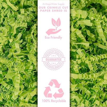 MagicWater Crinkle Cut Paper for Gift Baskets - 2LB - Lime Green - Perfect for Shredded Paper Filler, Basket Filler, Gift Boxes, Bridesmaid Gifts, Christmas Stuffers & More – Ideal for All Occasions