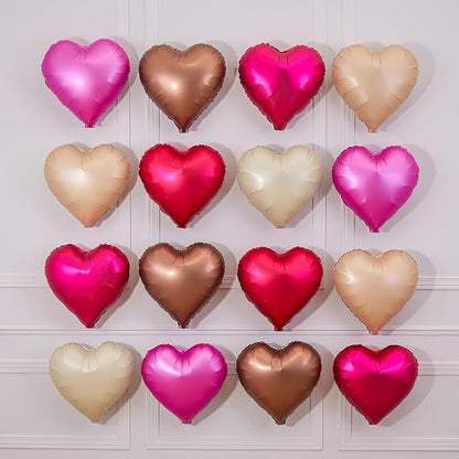 Love Heart Shaped balloons Pack of 12,18 Inch Love Valentine Balloons Heart Romantic Balloons For Valentines Day Propose Marriage Wedding Bridal Shower Engagement Party Decorations