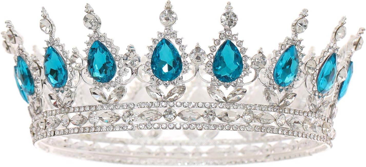 FORSEVEN Queen Crown Rhinestone Wedding Crowns and Tiaras for Women Costume Party Hair Accessories Princess Birthday Crown Crystal Bridal Crown Christmas Decorations Headband