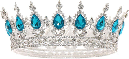 FORSEVEN Queen Crown Rhinestone Wedding Crowns and Tiaras for Women Costume Party Hair Accessories Princess Birthday Crown Crystal Bridal Crown Christmas Decorations Headband
