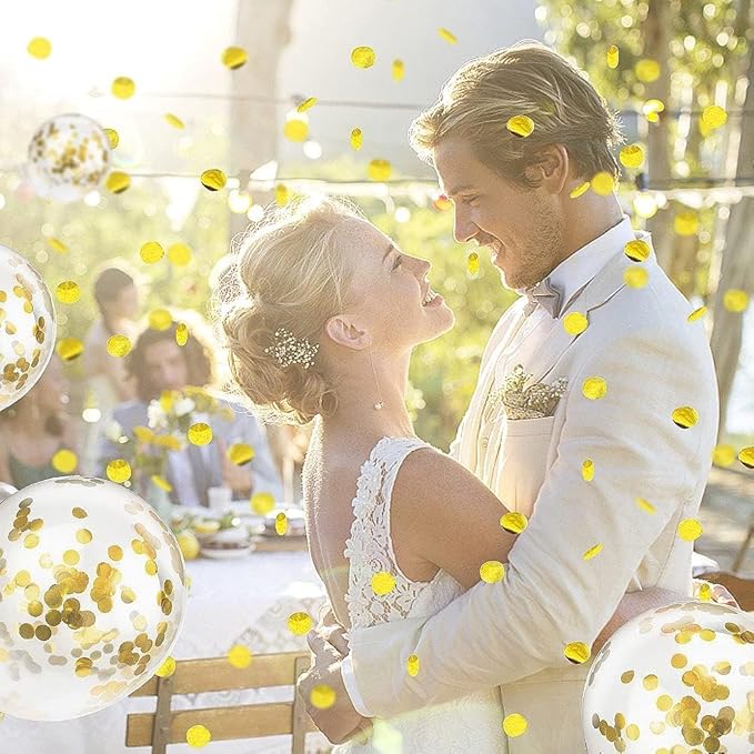 Gold Metallic Shiny Round Confetti 0.6 Inch-Table Sequin Confetti for Party Wedding Decoration(3.52 oz)