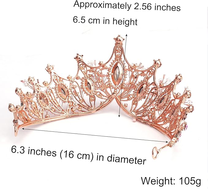COCIDE Rose Gold Tiara and Crown for Women Crystal Headband for Girls Mermaid Queen Head Band Princess Hair Accessories for Birthday Party Bride Wedding Prom Halloween Costume Cosplay