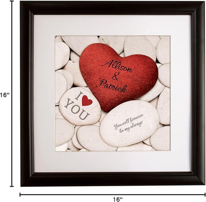 Let's Make Memories Personalized Printed Wall Art For Couples - Engagement, Wedding, Newlyweds, Anniversary - Home Decor - Love Rocks - Framed Print - 16x16