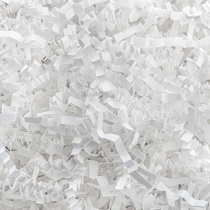 Caleihd 1/2 LB Crinkle Cut Paper Shredded Filler Paper for Gift Baskets Gift Box Confetti Paper Shreds Decoration Stuffing for Birthday, Weddings, Anniversaries, Christmas Wrapping White