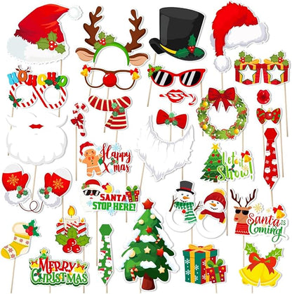 20Pcs Snowman Photo Booth Props Winter Wonderland Snow Frozen Photo Booth Props Pink and Blue Snow Frozen Booth Props