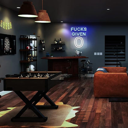 JFLLamp Zero Funks Given Neon Signs for Wall Decor Neon Lights for Bedroom Led Signs Suitable for Man Cave Living Room Taverns Bar Unique Gift for Lover, 5V USB Power 10.5 * 12Inch (Blue+White)