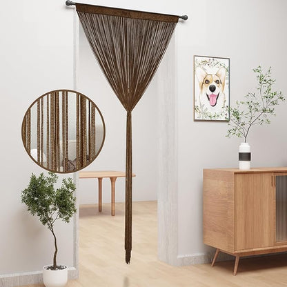 YIIBAII Door String Curtains Fringe Door Curtains for Doorways Window Room Decoration Living Room Divider(39"x79", Coffee)