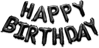 Happy Birthdays Banner Black - GREATRIL Party Decorations for Birthdays/Halloweens/Happy Birthdays Letters (Black)
