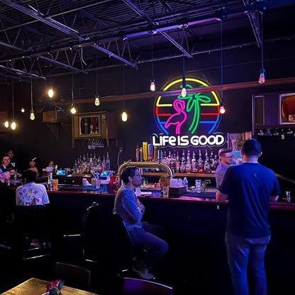 LIFE IS GOOD Cocktail Neon Signs for Wall Decor Neon Lights Neon Lights for Bedroom Led Signs