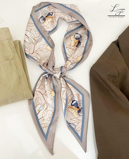 Head Scarf Hair Neck Scarves For Women Purse Bag Scarfs For Handbags Silky Long Thin Satin Headscarf Fashion