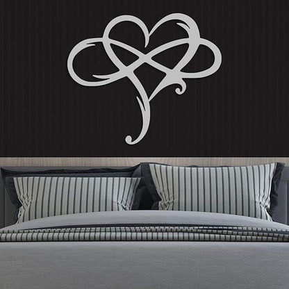 Infinity Heart Metal Wall Art for Home Decor, Eternal Love Sign Steel Wall Plaque, Home Wedding Decor, Eye-Catching Addition to Living Room, Above Bed Decor for Bedroom Ornaments