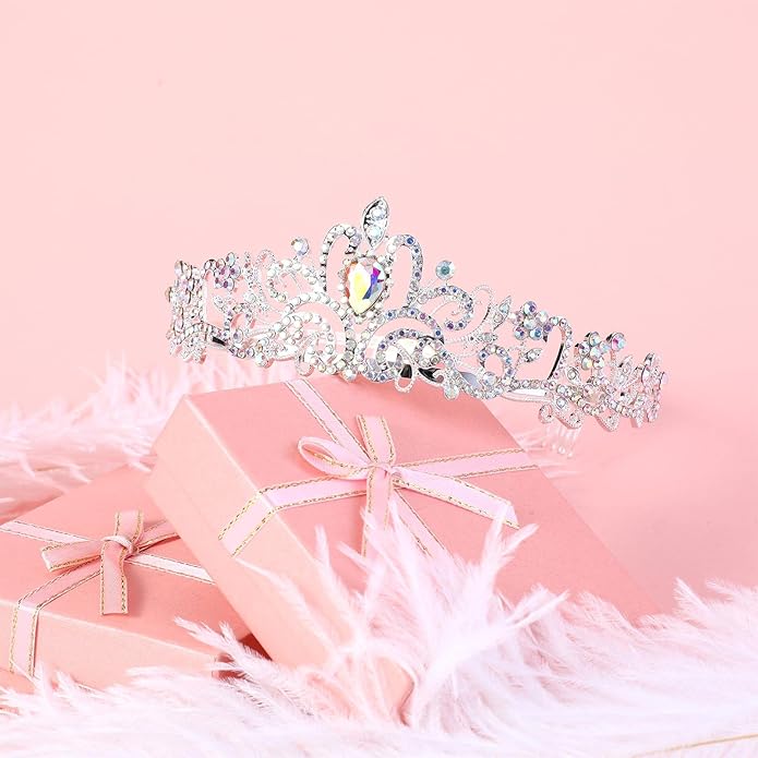 BBTO 10 Pcs Crystal Tiara and Crowns for Women Girls Princess Rhinestone Crown Queen Headband with Combs Bride Tiara for Birthday Party Wedding Prom Hair Accessories