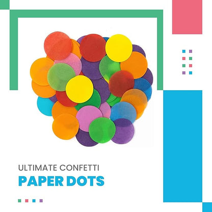 Biodegradable Tissue Paper Confetti Dots, Multi-Color Color (1 Pound Bag of Confetti)
