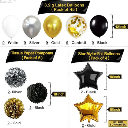 KatchOn, New Years Eve Party Supplies 2026 - Big, Pack of 70 | Happy New Years Decorations 2026 | Hanging Swirls, PomPoms, NYE Decorations 2026 | Eve Decorations