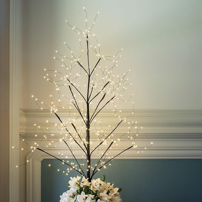 4 Ft Black Fairy Light Tree Artificial Tree Bedrom Décor Black Home Decor, 390 Warm White LED Lights