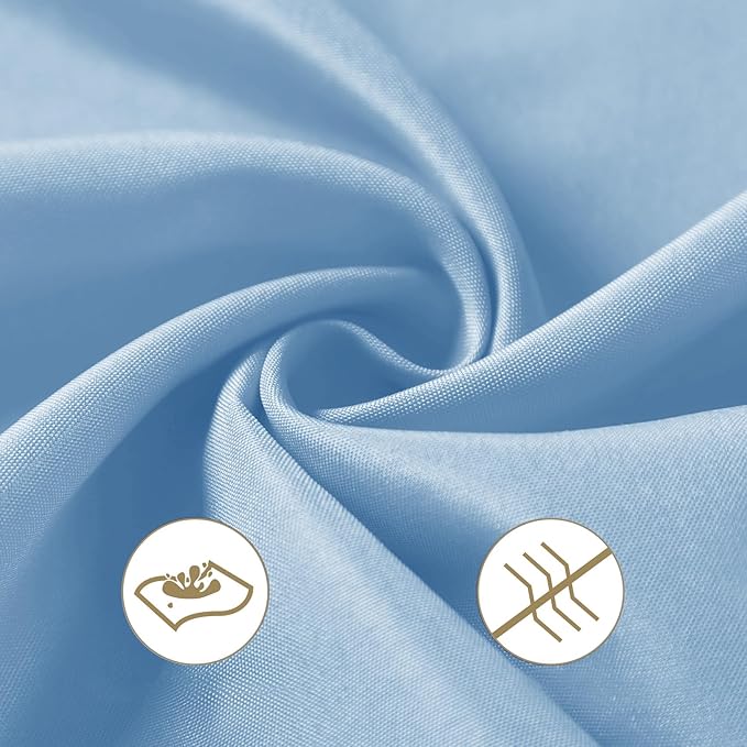 50pcs Polyester Cloth Napkins - 17 x 17 inch Blue Mist Dinner Washable Napkins with Hemmed Edges for Restaurant/Wedding/Hotel(50,Blue Mist)