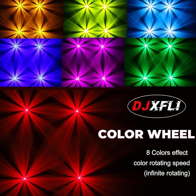 120W LED Moving Head Dj Light Roto Prism Beam Stage Lights 2 Pack, 8 GOBOs 8 Colors DMX 512 12CH Sound for Disco Party Stage Lighting (2)