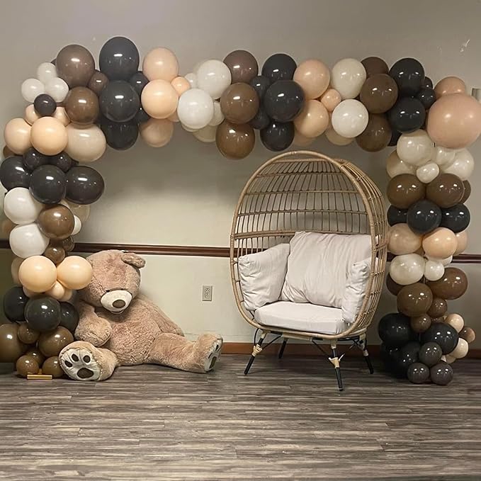 Brown Balloons Set 12 Inch Retro Brown Khaki Cream Balloons Mocha Cocoa Coffee Tan Sand White Apricot Beige Nude Balloon for Neutral Bear Bridal Baby Shower Birthday Fall Autumn Party Decorations