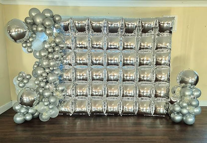 20PCS Gold Square Balloons, Metallic Balloon Wall Tunnel Double Sided Gold & Silver Foil Balloons Kit for Christmas New Year Graduation Birthday Party Backdrop Decorations