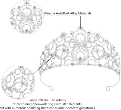Stellar Crown for Women & Princess Tiaras, Wicth Merch Hat Accessories for Halloween, Bubble Headpiece for Women Party Dress Outfits