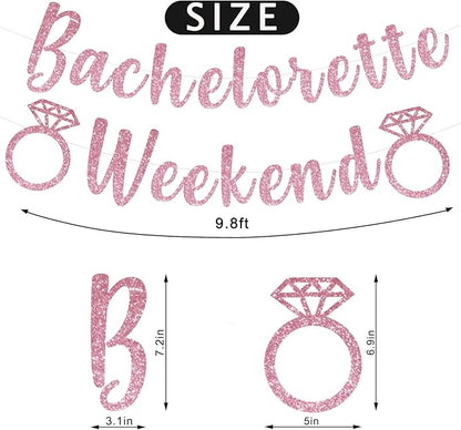 Bachelorette Weekend Banner Bachelorette Party Decor Sign for Bach Party Engagement Bridal Shower Wedding Bride to Be Decorations (Pink)
